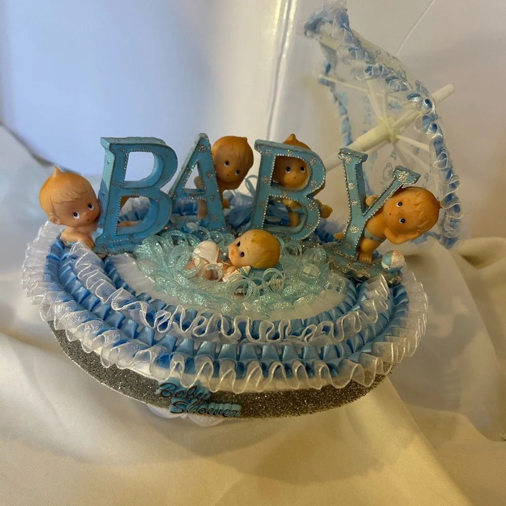 Blue Baby Shower Cake Topper